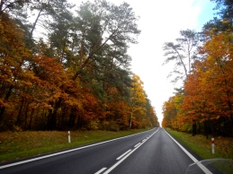 Heading north on highway towards Poland's Masurian Lakes District