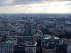 Warsaw from high - from viewing tower high atop the Palace of Culture and Science